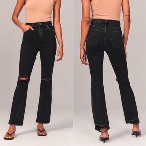 Abercrombie & Fitch Ultra High Rise 90s Straight Jean Ripped Black Sz 29/8R